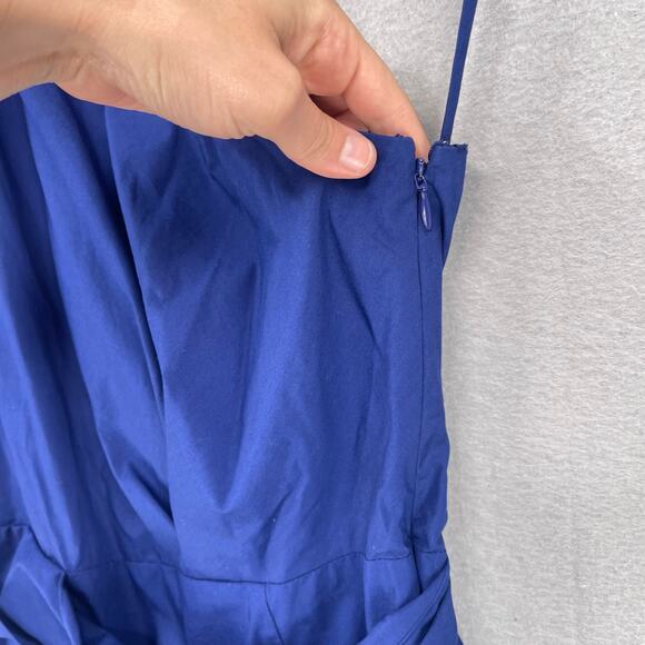 Derek Lam 10 Crosby Dress Womens 2 Blue One Shoulder Ballon Above Knee Tie Front - Picture 3 of 10